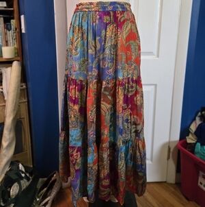 Bohemian Floral Maxi Skirt
